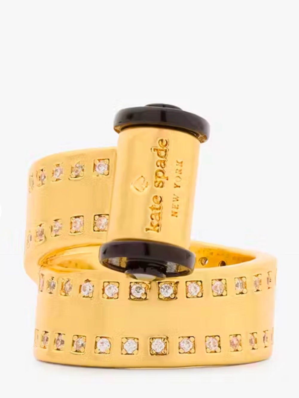 kate spade Gold-Tone Ring with Crystal Rows-Picture Perfect collection